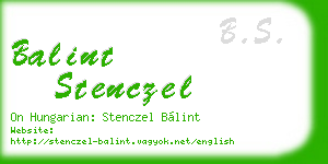 balint stenczel business card